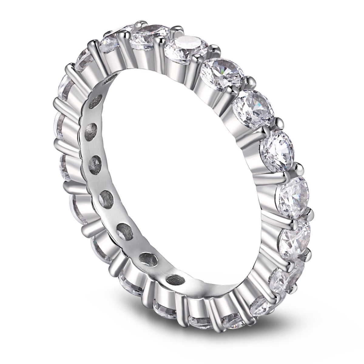 [Solara Jewelry]Sparkling Round Cut Tennis Ring