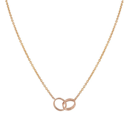 [Solara Jewelry]LOVE NECKLACE DOUBLE RING PINK GOLD