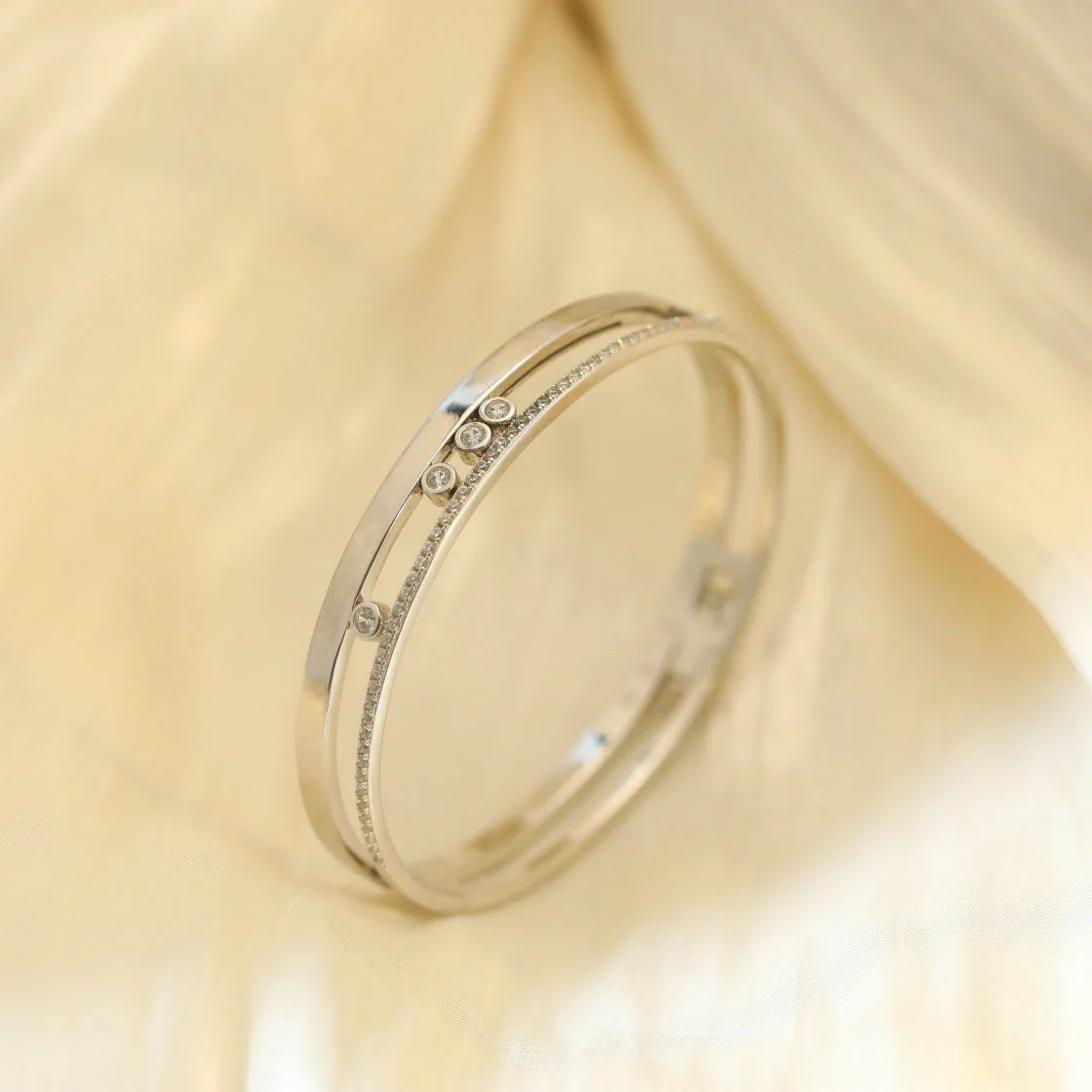 [Solara jewelry]Move Romane Diamond Bangle Bracelet