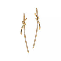 [Solara Jewelry]KNOT DROP EARRINGS IN YELLOW GOLD WITH DIAMONDS
