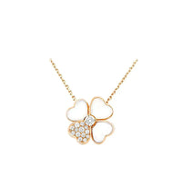 [Solara Jewelry]CLOVER MOP DIAMOND ROSE GOLD NECKLACE