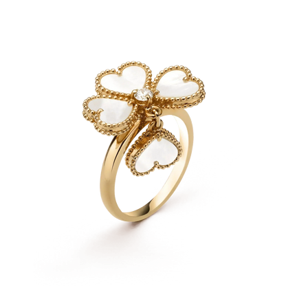 [Solara Jewelry]SWEET CLOVER WHITE MOP RING