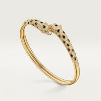 [Solara jewelry]PANTHERE DOUBLE HEADED HALF DIAMOND OPEN BRACELET
