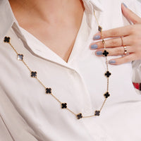 [Solara Jewelry]CLOVER 20 MOTIFS ONYX ROSE GOLD