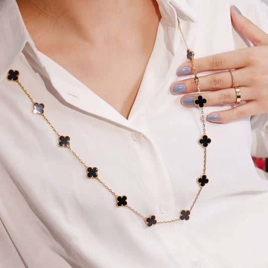 [Solara Jewelry]CLOVER 20 MOTIFS ONYX ROSE GOLD
