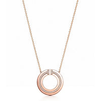 [Solara Jewelry]DIAMOND AND MOTHER OF PEARL CIRCLE PENDANT