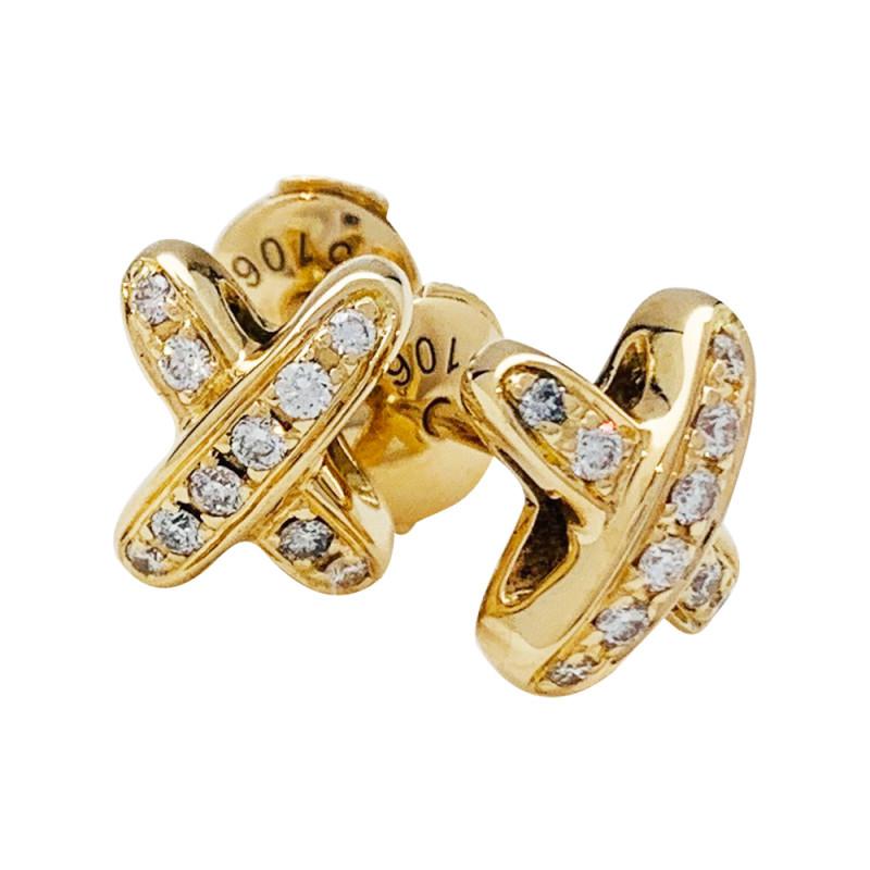 [Solara Jewelry]JEUX DE GOLD DIAMOND EARRINGS