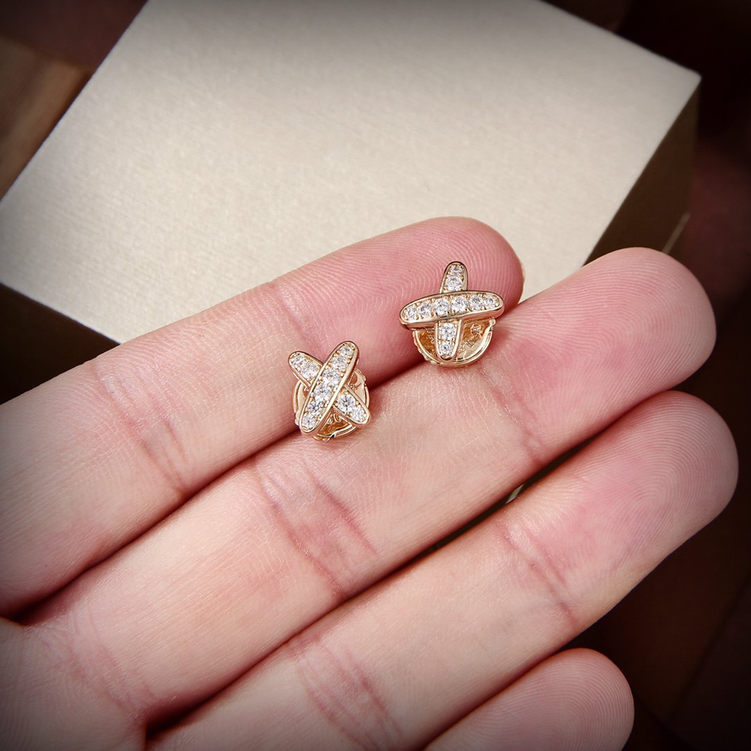 [Solara Jewelry]JEUX DE GOLD DIAMOND EARRINGS