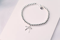 [Solara Jewelry]STERLING SILVER BOW BEAD BRACELET
