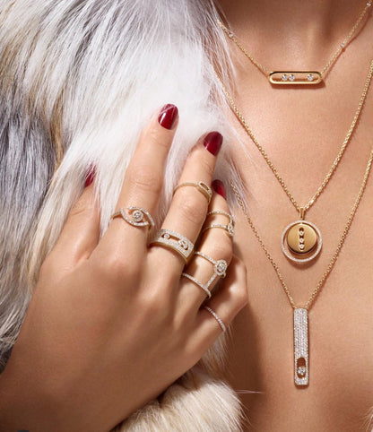 [Solara jewelry]LUCKY MOVE PM NECKLACE PINK GOLD DIAMOND