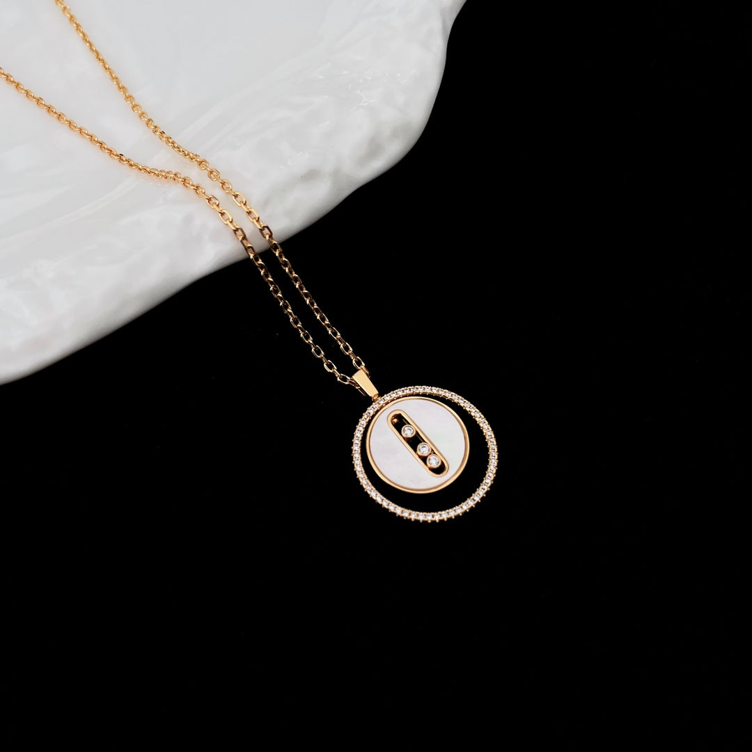 [Solara jewelry]LUCKY MOVE MM NACRE BLANCHE DIAMOND NECKLACE