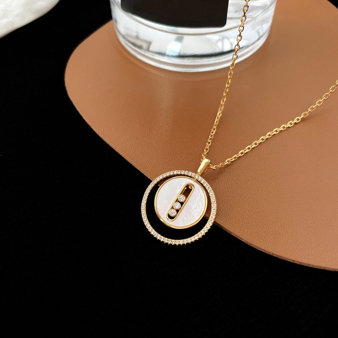 [Solara jewelry]LUCKY MOVE MM NACRE BLANCHE DIAMOND NECKLACE
