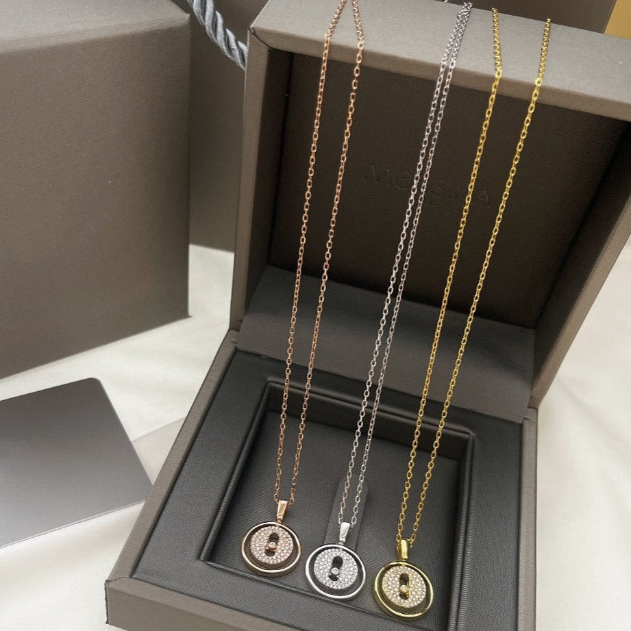 [Solara jewelry]LUCKY MOVER PM PAVED NECKLACE