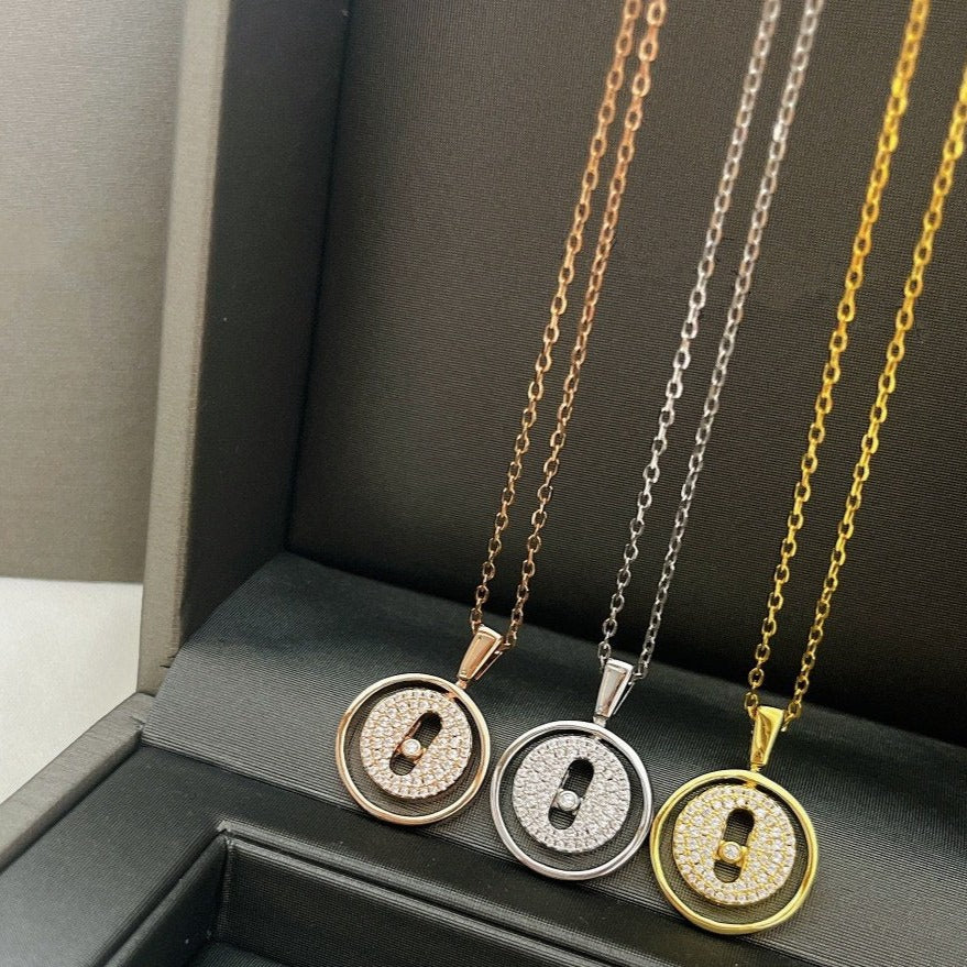 [Solara jewelry]LUCKY MOVER PM PAVED NECKLACE