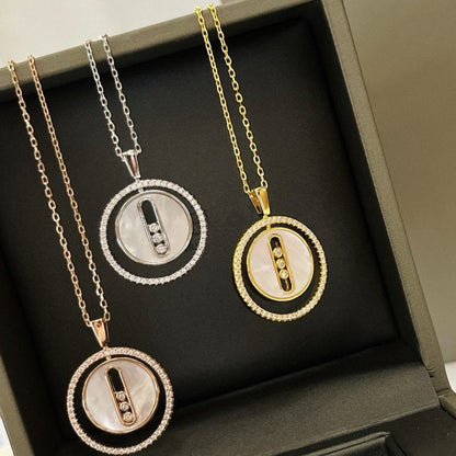 [Solara jewelry]LUCKY MOVE MM NACRE BLANCHE DIAMOND NECKLACE