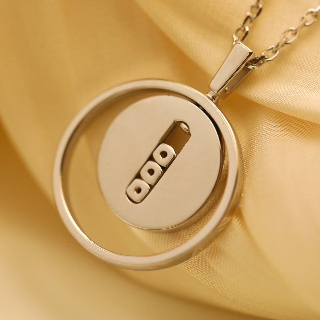 [Solara jewelry]LUCKY MOVE MM SILVER DIAMOND NECKLACE