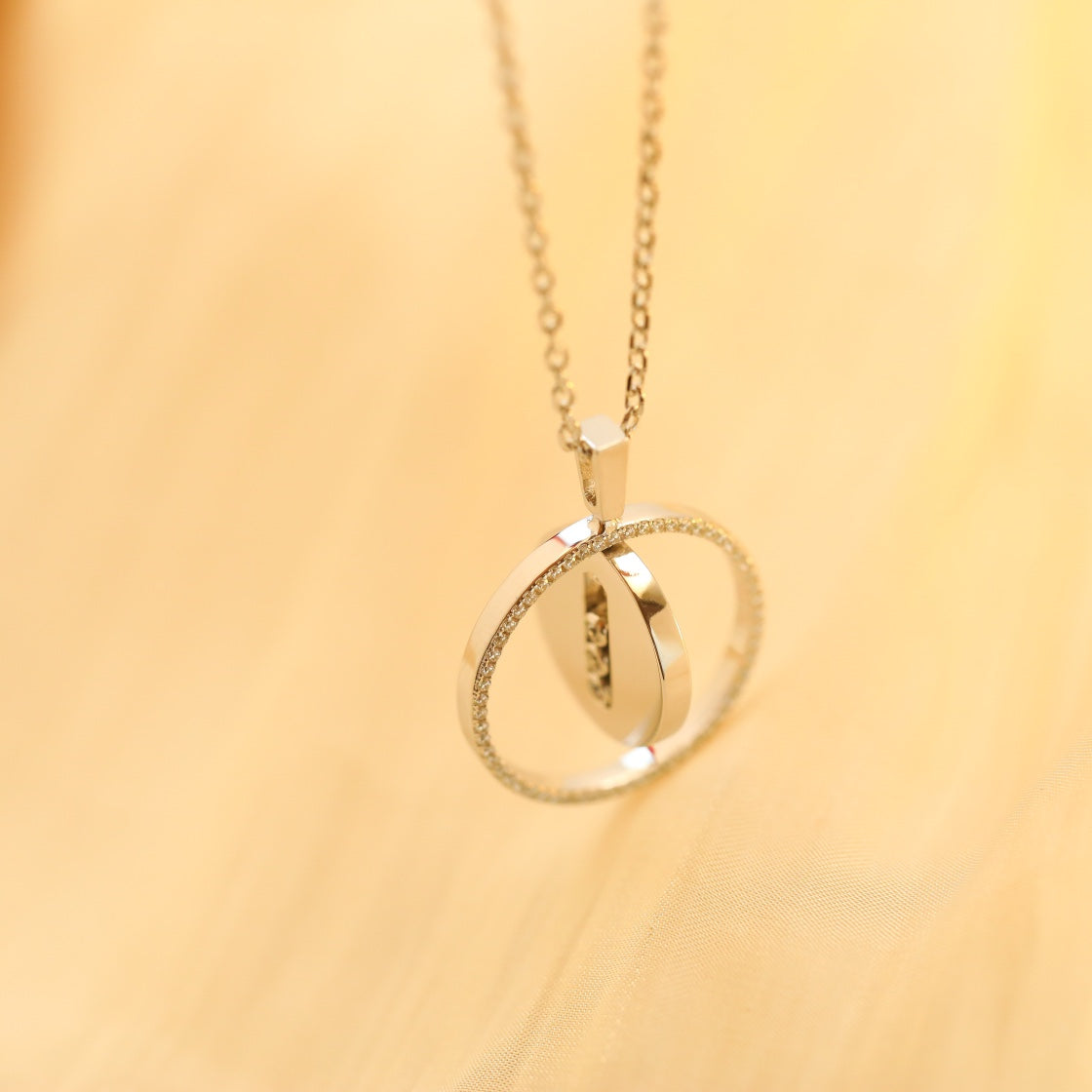 [Solara jewelry]LUCKY MOVE MM SILVER DIAMOND NECKLACE
