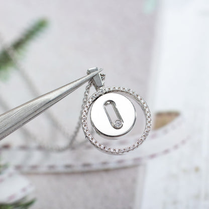 [Solara jewelry]LUCKY MOVE PM NECKLACE SILVER DIAMOND
