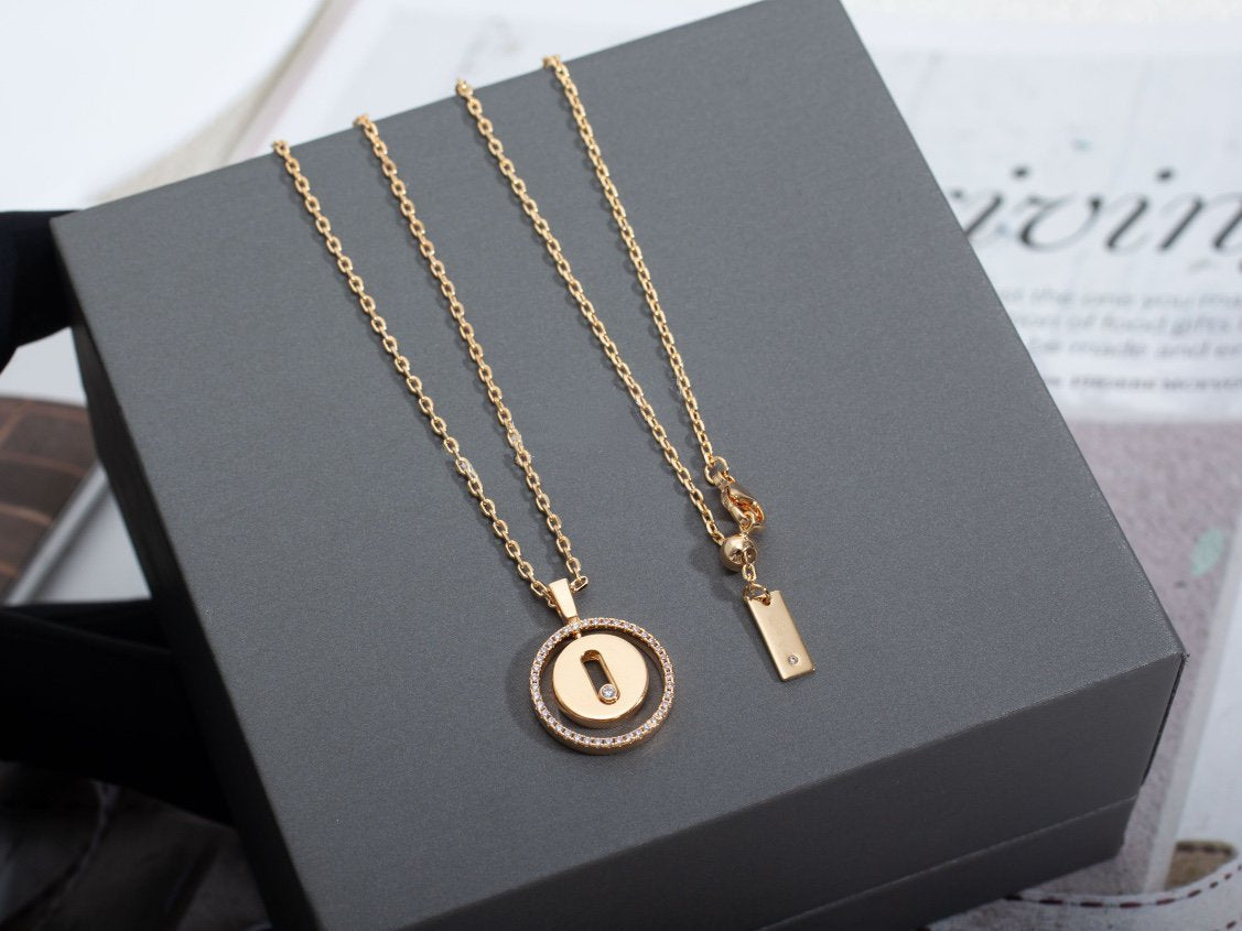 [Solara jewelry]LUCKY MOVE PM NECKLACE PINK GOLD DIAMOND