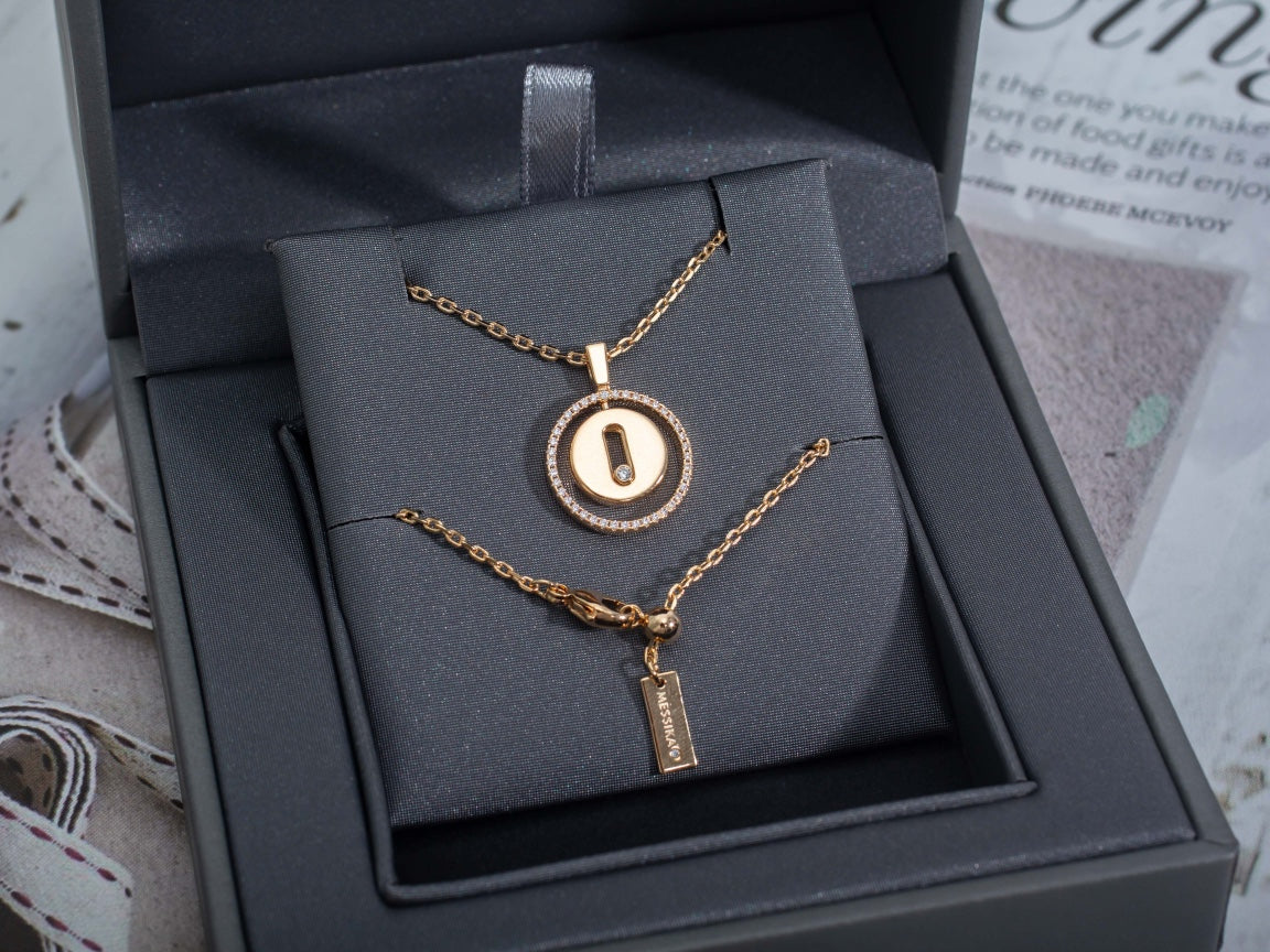 [Solara jewelry]LUCKY MOVE PM NECKLACE PINK GOLD DIAMOND
