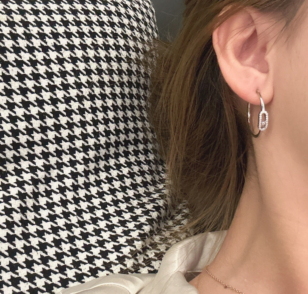 [Solara jewelry]CREOLES MOVE UNO PM DIAMOND EARRINGS