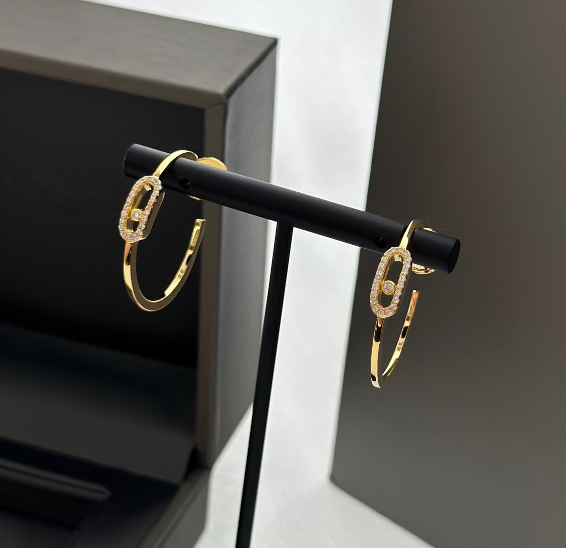 [Solara jewelry]CREOLES MOVE UNO PM DIAMOND EARRINGS