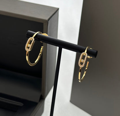 [Solara jewelry]CREOLES MOVE UNO PM DIAMOND EARRINGS