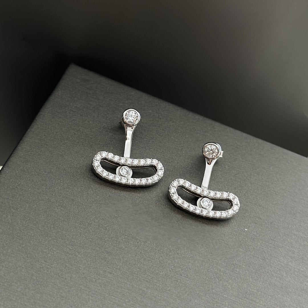 [Solara jewelry]MOVE UNO SILVER DIAMOND EARRINGS