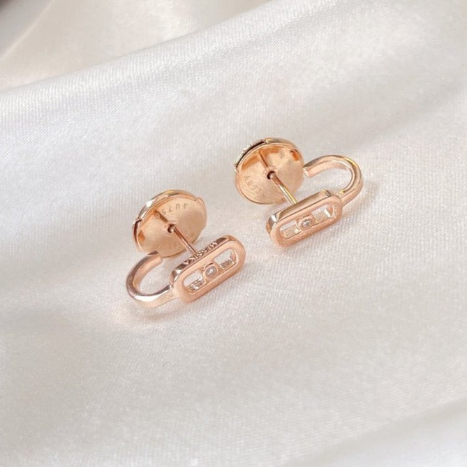 [Solara jewelry]CREOLES MOVE UNO MINI 1 DIAMOND EARRINGS