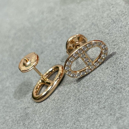 [Solara Jewelry]HM FULL DIAMOND PIG NOSE STUD EARRINGS
