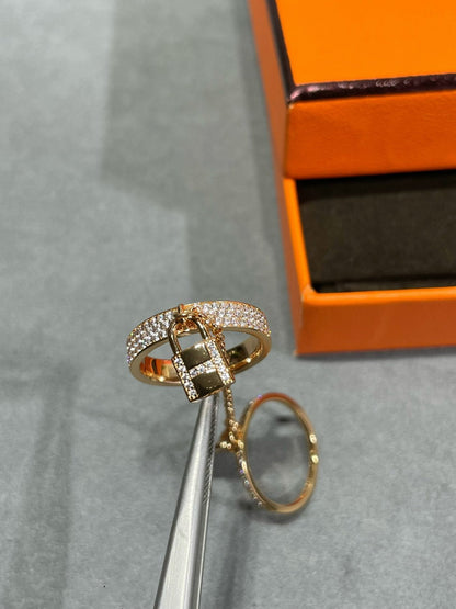 [Solara Jewelry]HM KELLY CLOCHETTE DOUBLE RING IN  WITH DIAMONDS