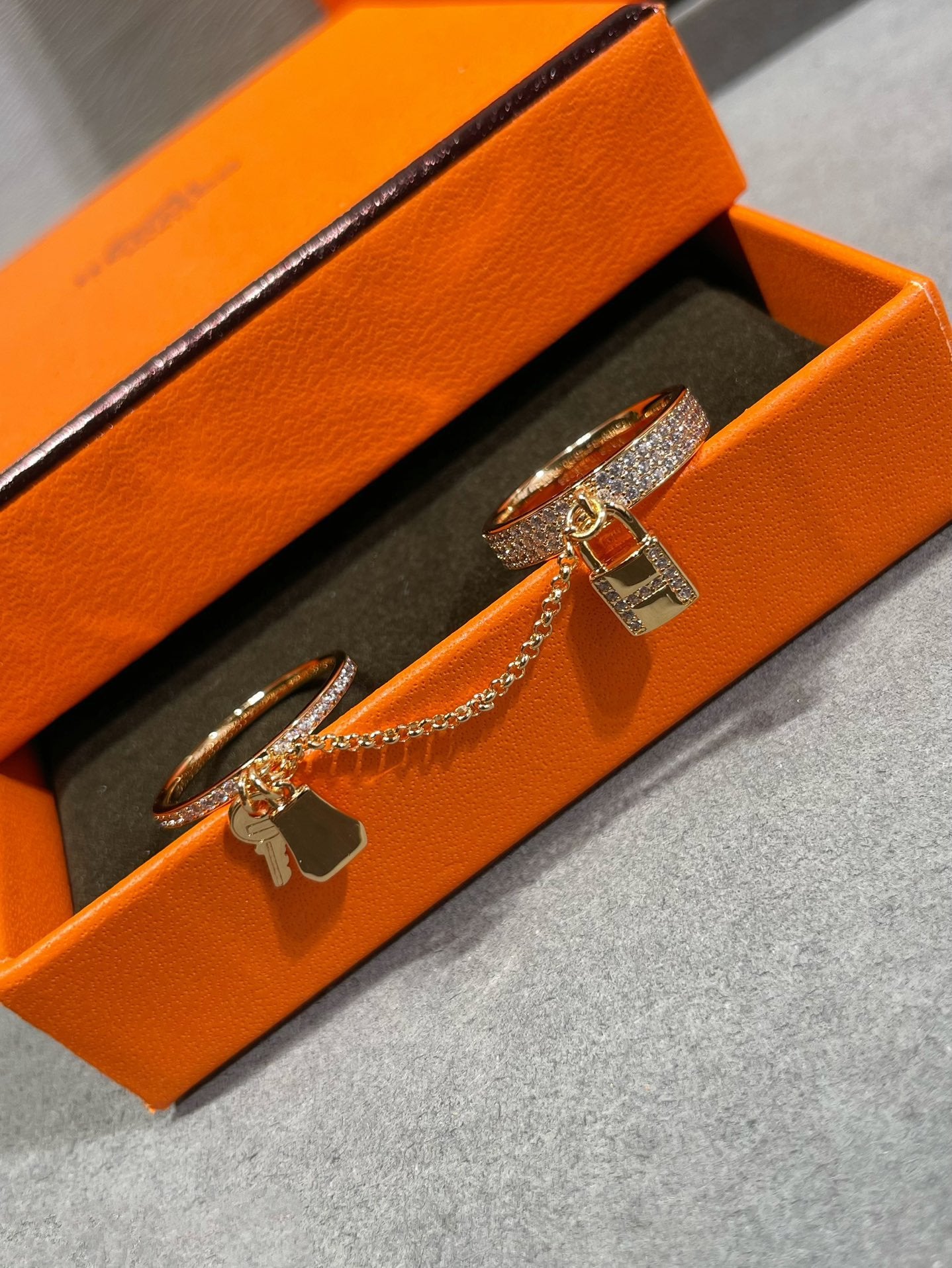 [Solara Jewelry]HM KELLY CLOCHETTE DOUBLE RING IN  WITH DIAMONDS