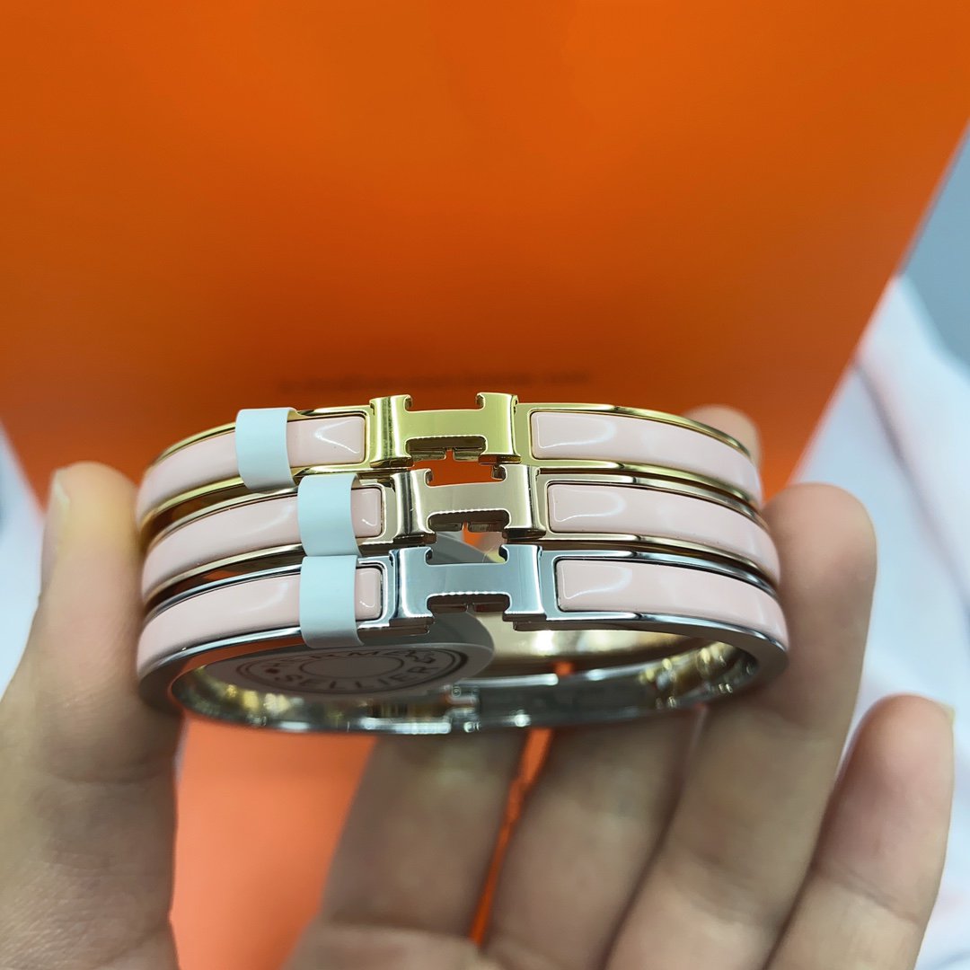 [Solara Jewelry]CLASSIC HM CLIC  PINK 8MM ENAMEL BRACELET