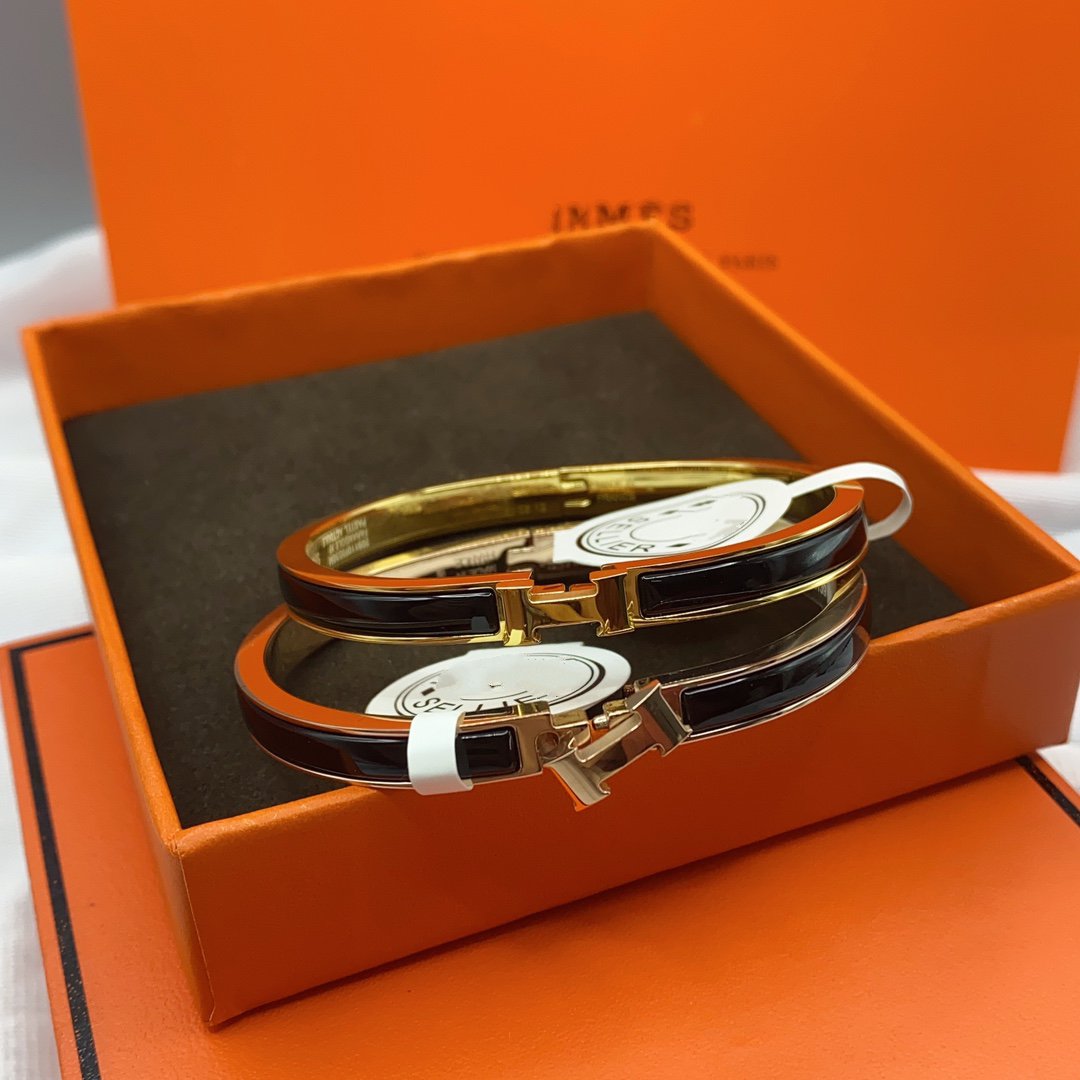 [Solara Jewelry]CLASSIC HM CLIC BLACK 8MM ENAMEL BRACELET