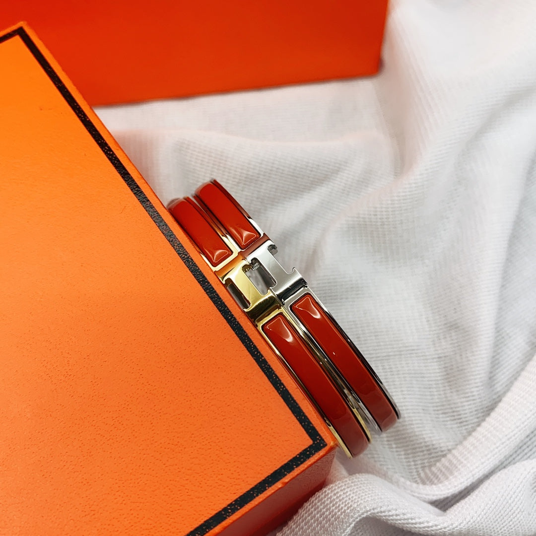 [Solara Jewelry]CLASSIC HM CLIC RED 8MM ENAMEL BRACELET