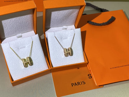 [Solara Jewelry]HM CLIC YELLOW ENAMEL GOLD NECKLACE