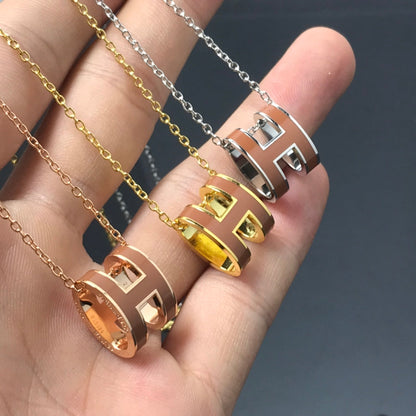 [Solara Jewelry]H NECKLACE BROWN