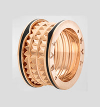 [Solara Jewelry]ZERO 1 ROCK BLACK CERAMIC PINK GOLD LARGE MODEL