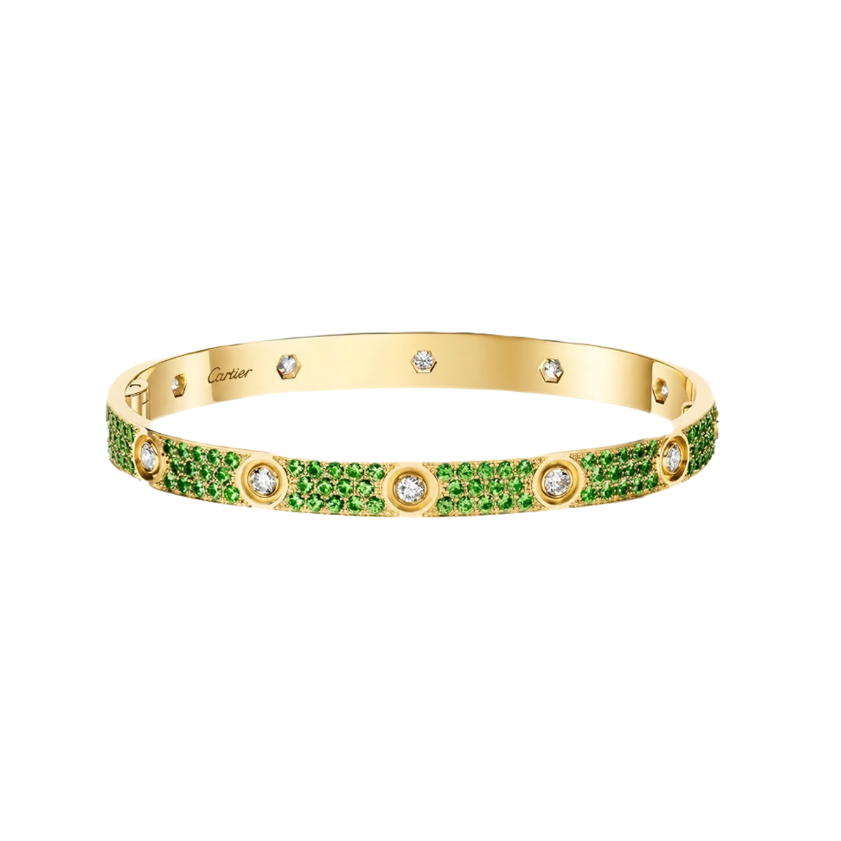 [Solara jewelry]2026 PAVE GEMSTONE LOVE BRACELET 6.1MM 10 DIAMONDS