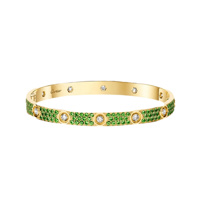 [Solara jewelry]2026 PAVE GEMSTONE LOVE BRACELET 6.1MM 10 DIAMONDS