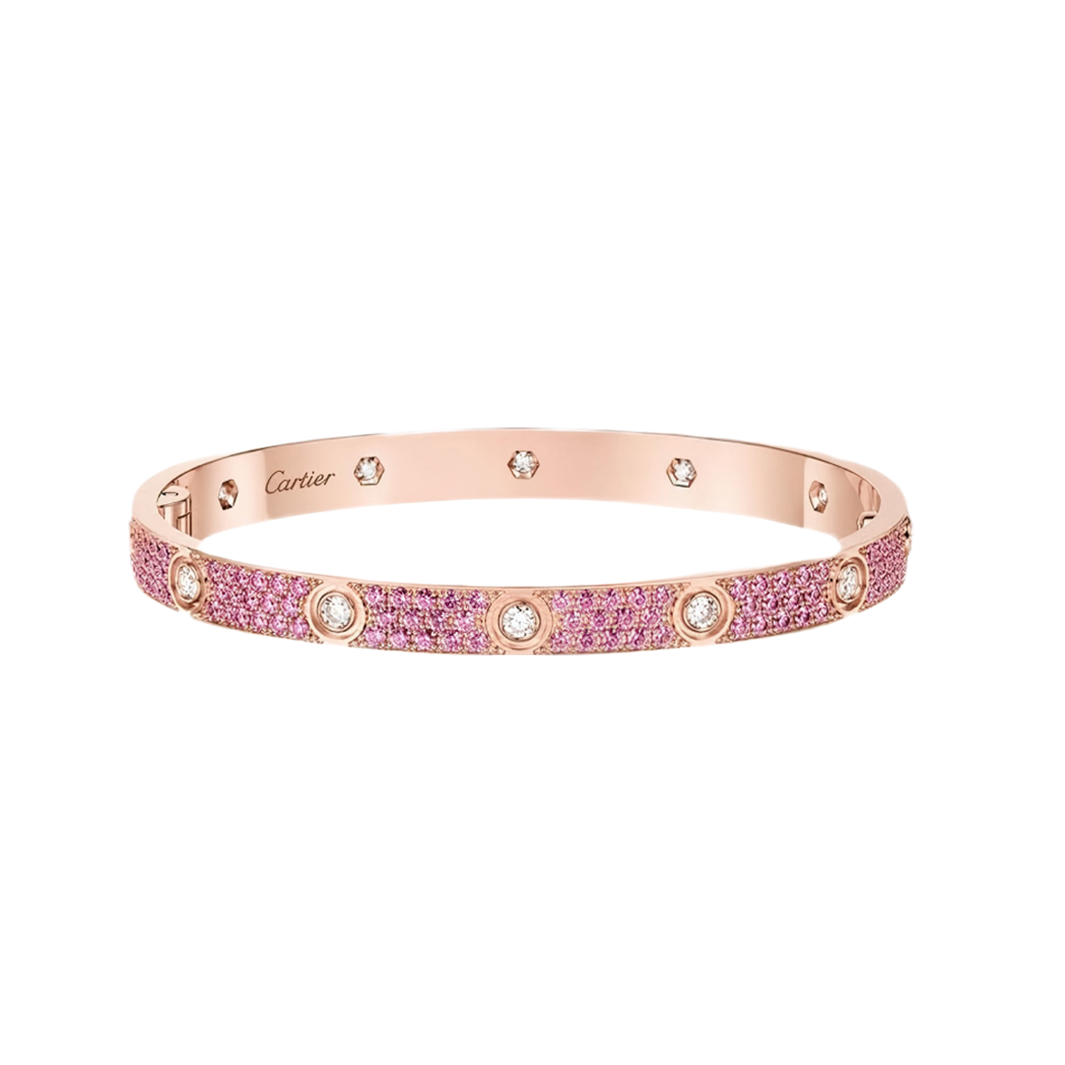 [Solara jewelry]2026 PAVE GEMSTONE LOVE BRACELET 6.1MM 10 DIAMONDS