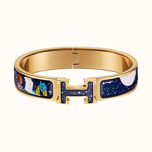 [Solara Jewelry]H STAR AND MOON BRACELET 12MM