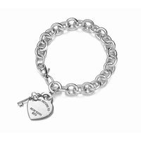 [Solara Jewelry]KEY HEART CARD CHUNKY INTERLOCKING BRACELET LENGTH