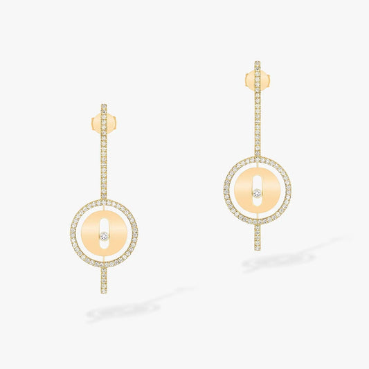 [Solara jewelry]LUCKY MOVE ARROW PINK GOLD DIAMOND EARRINGS