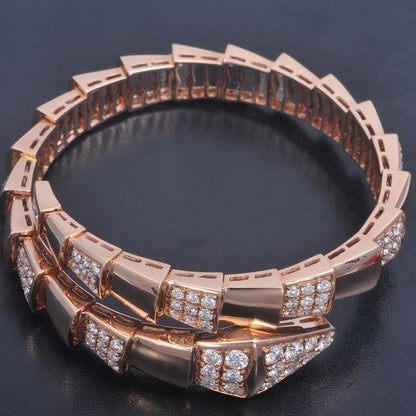 [Solara Jewelry]SERPENTI WIDE BRACELET PINK GOLD DIAMOND