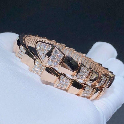 [Solara Jewelry]SERPENTI WIDE BRACELET PINK GOLD DIAMOND