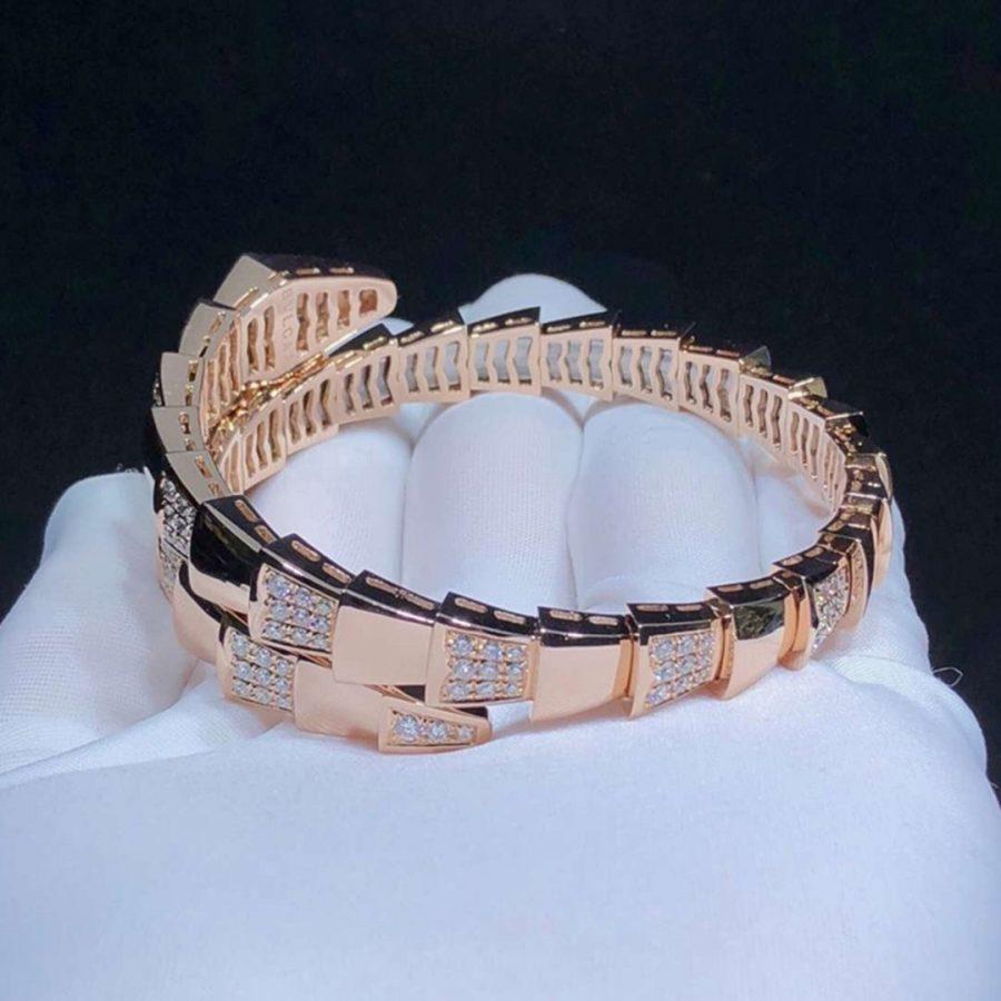 [Solara Jewelry]SERPENTI WIDE BRACELET PINK GOLD DIAMOND