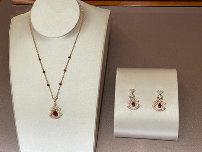 [Solara Jewelry]DREAM NECKLACE CARNELIAN DIAMOND PINK GOLD