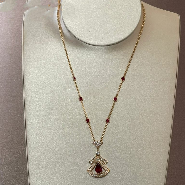 [Solara Jewelry]DREAM NECKLACE CARNELIAN DIAMOND PINK GOLD