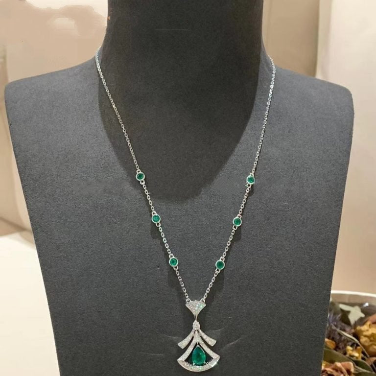 [Solara Jewelry]DREAM NECKLACE MALACHITE DIAMOND SILVER